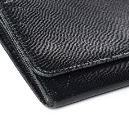 Prada Saffiano Metal Oro Chain Wallet Black 5 of 17