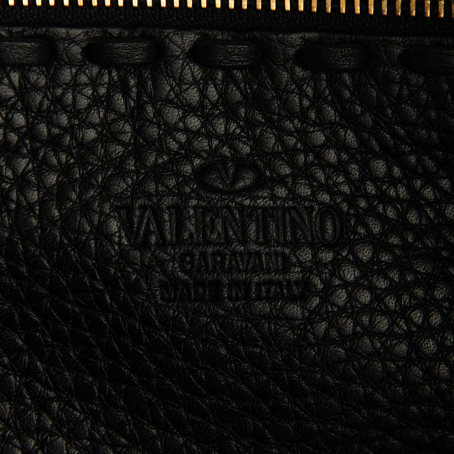 Valentino Garavani Grained Calfskin C-Rockee Fringe Tote Black 5 of 8