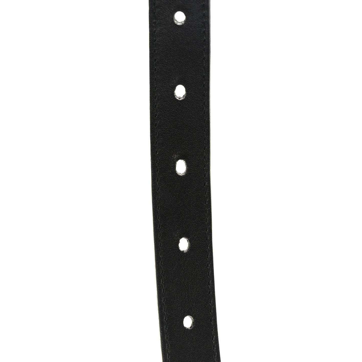 Calfskin Pearl Double G 20mm Belt Black Cream