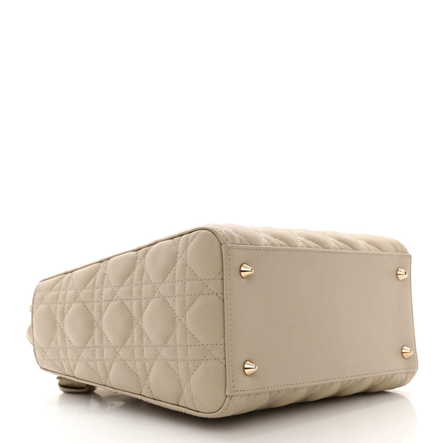 Christian Dior Lambskin Cannage Medium Lady Dior Beige 4 of 10