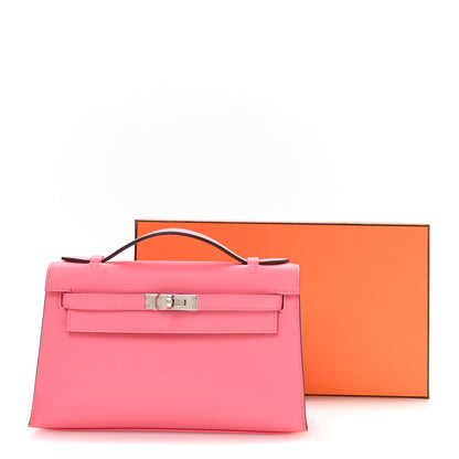 Hermes Swift Kelly Pochette Clutch Rose Azalee 8 of 8