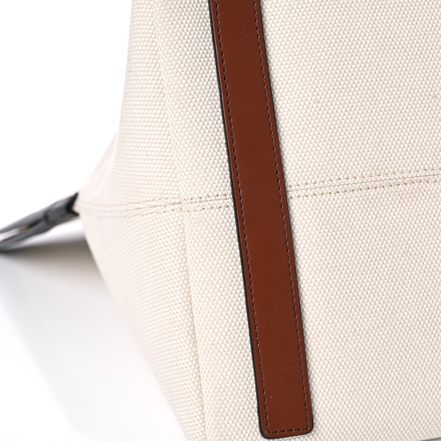 Cotton Canvas Calfskin Large Society Tote Bag Natural