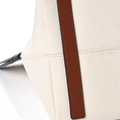 Burberry Cotton Canvas Calfskin Large Society Tote Bag Natural 16 of 20