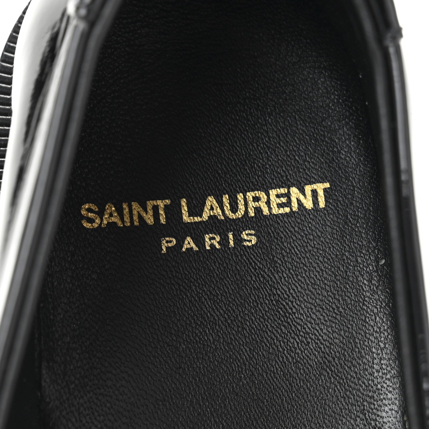 Saint Laurent Patent Calfskin  Penny Loafers 37.5 Black White 8 of 10