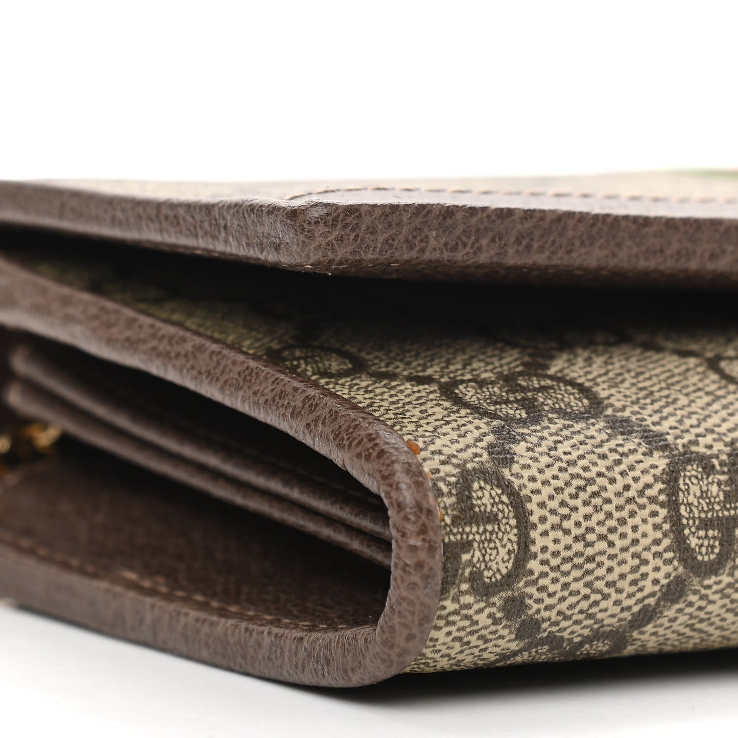 GG Supreme Monogram Web Ophidia Wallet On Chain Brown