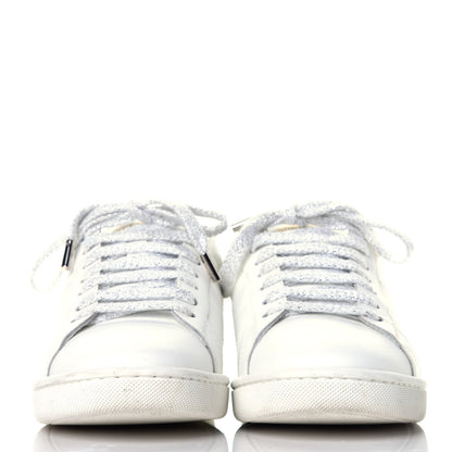 Saint Laurent Calfskin Metallic Ayers Signature Court Lips Sneakers 36 Optic White 2 of 10