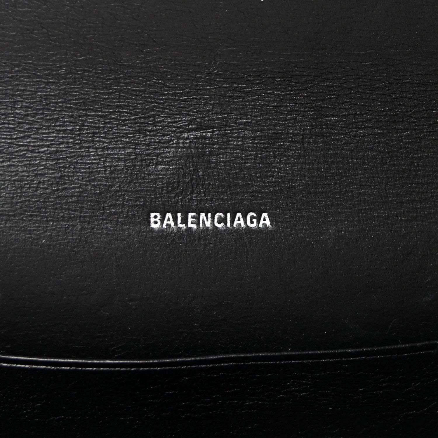 Balenciaga Grained Calfskin Logo Cash Phone Holder Wallet On Chain