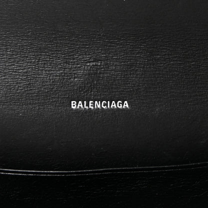 Balenciaga Grained Calfskin Logo Cash Phone Holder Wallet On Chain Black 6 of 10