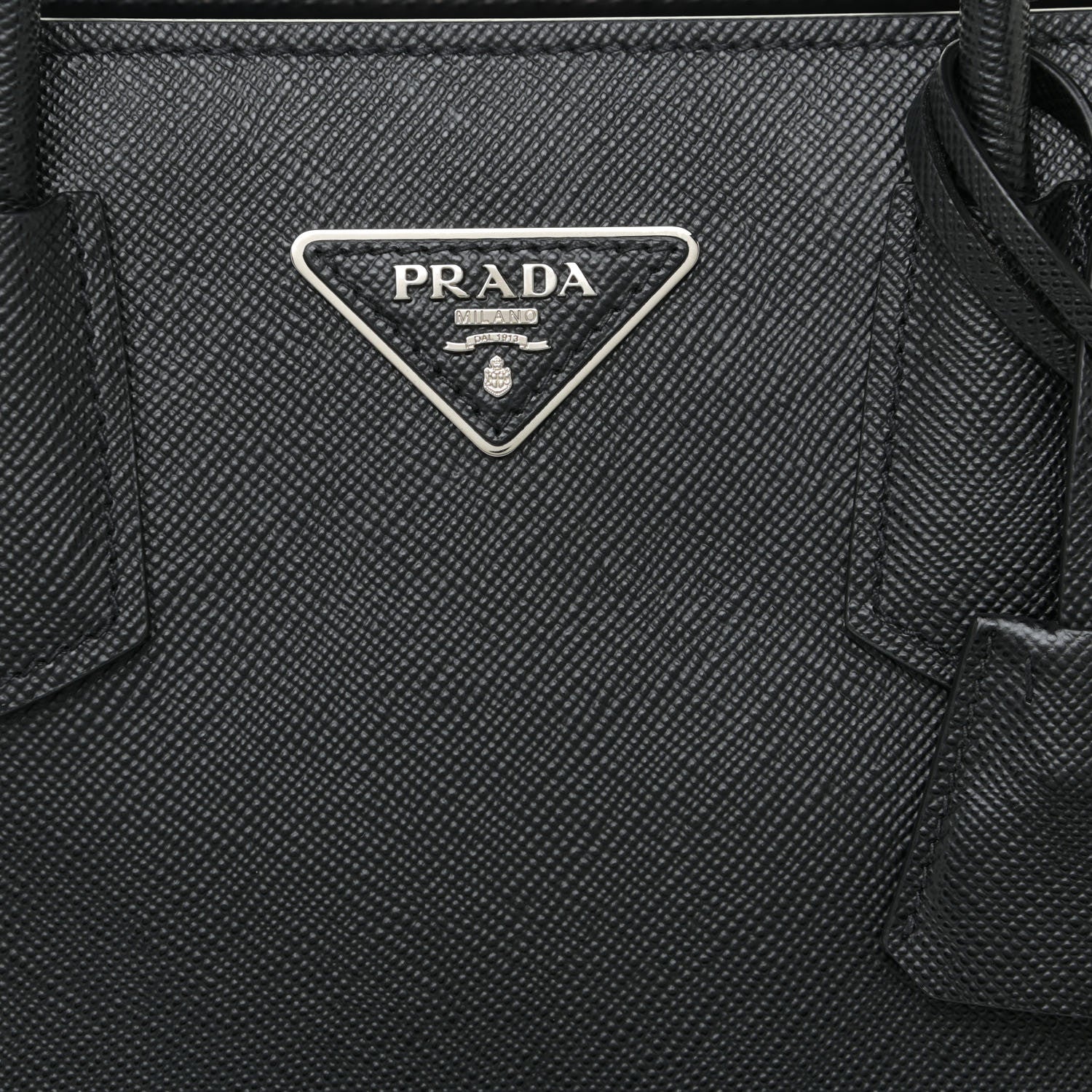 Prada Saffiano Cuir Medium Tote Black Fuoco 15 of 15