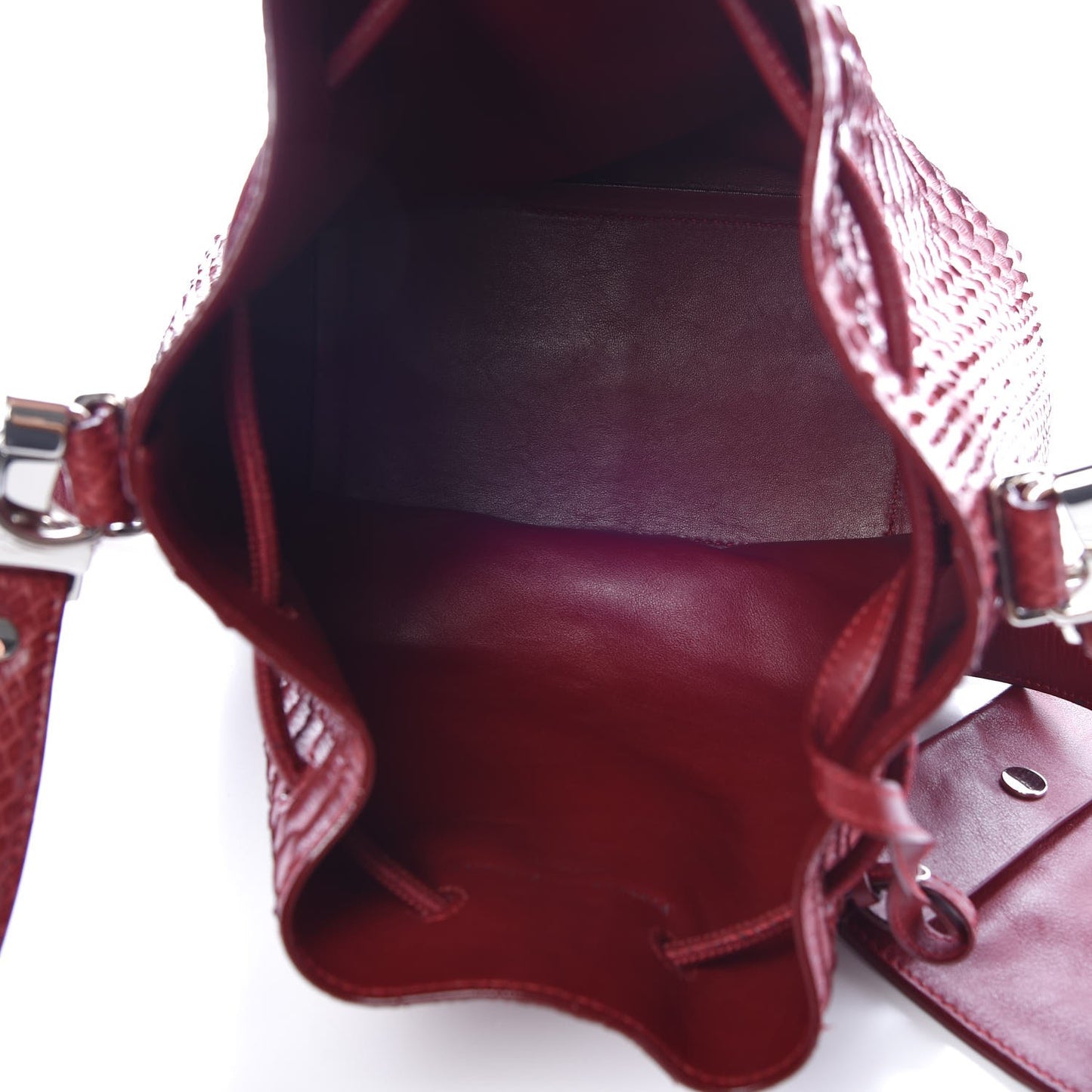 Python Medium Bucket Bag Garnet