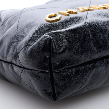 Chanel Shiny Crumpled Calfskin Quilted Pearl Mini Chanel 22 Black 8 of 9