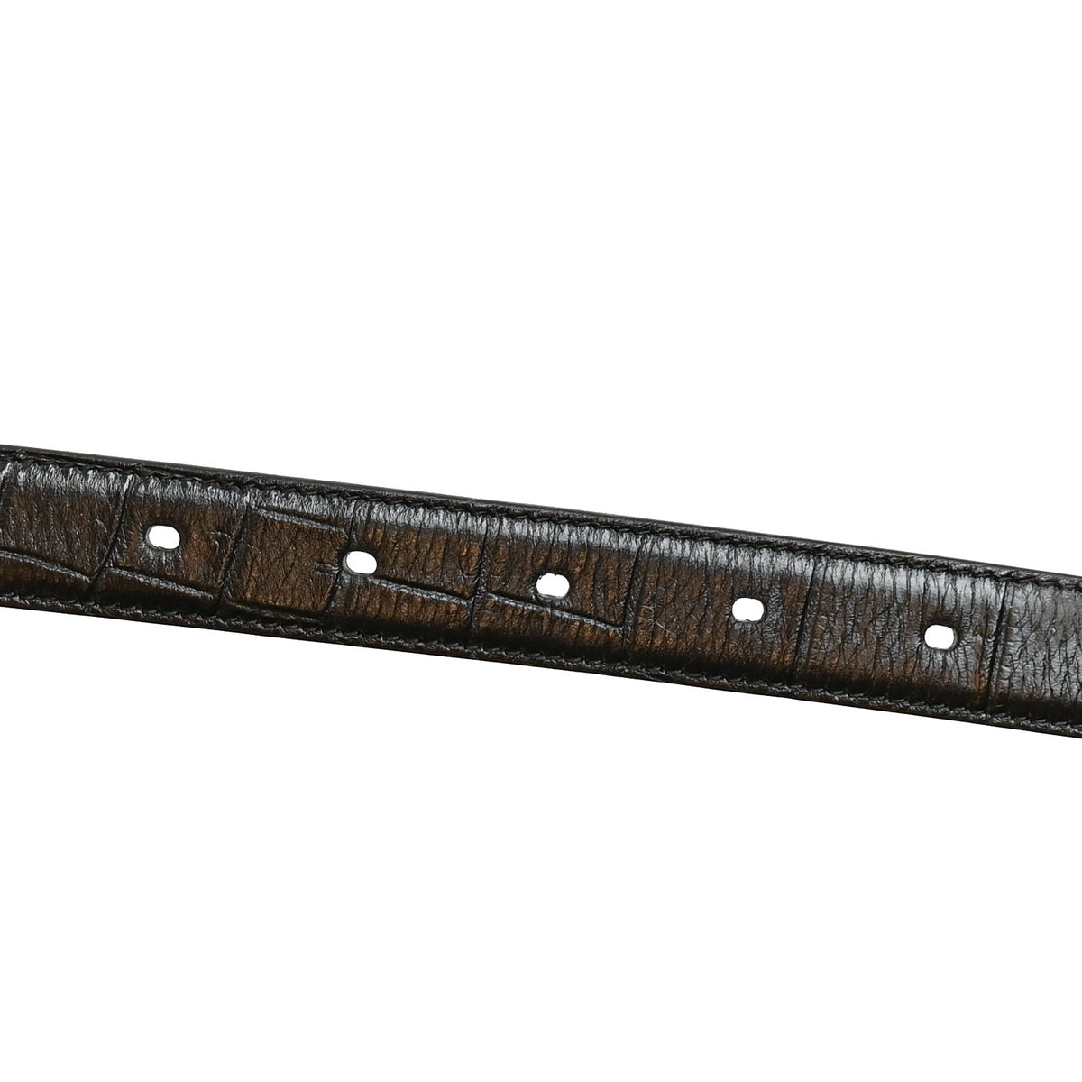Calfskin Crocodile Embossed Monogram Passant Buckle Belt 95 38 Black
