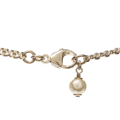 Chanel Pearl Crystal CC Pendant Necklace Gold 3 of 4