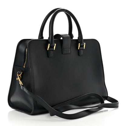 Saint Laurent Smooth Calfskin Small Monogram Cabas Navy 3 of 9