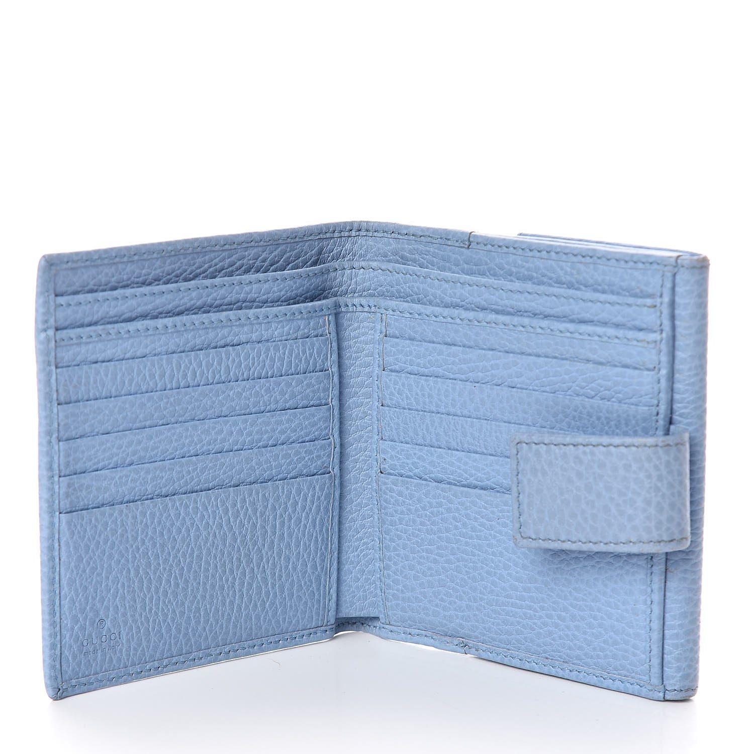 Gucci Dollar Calfskin Swing French Flap Wallet Mineral Blue 5 of 9