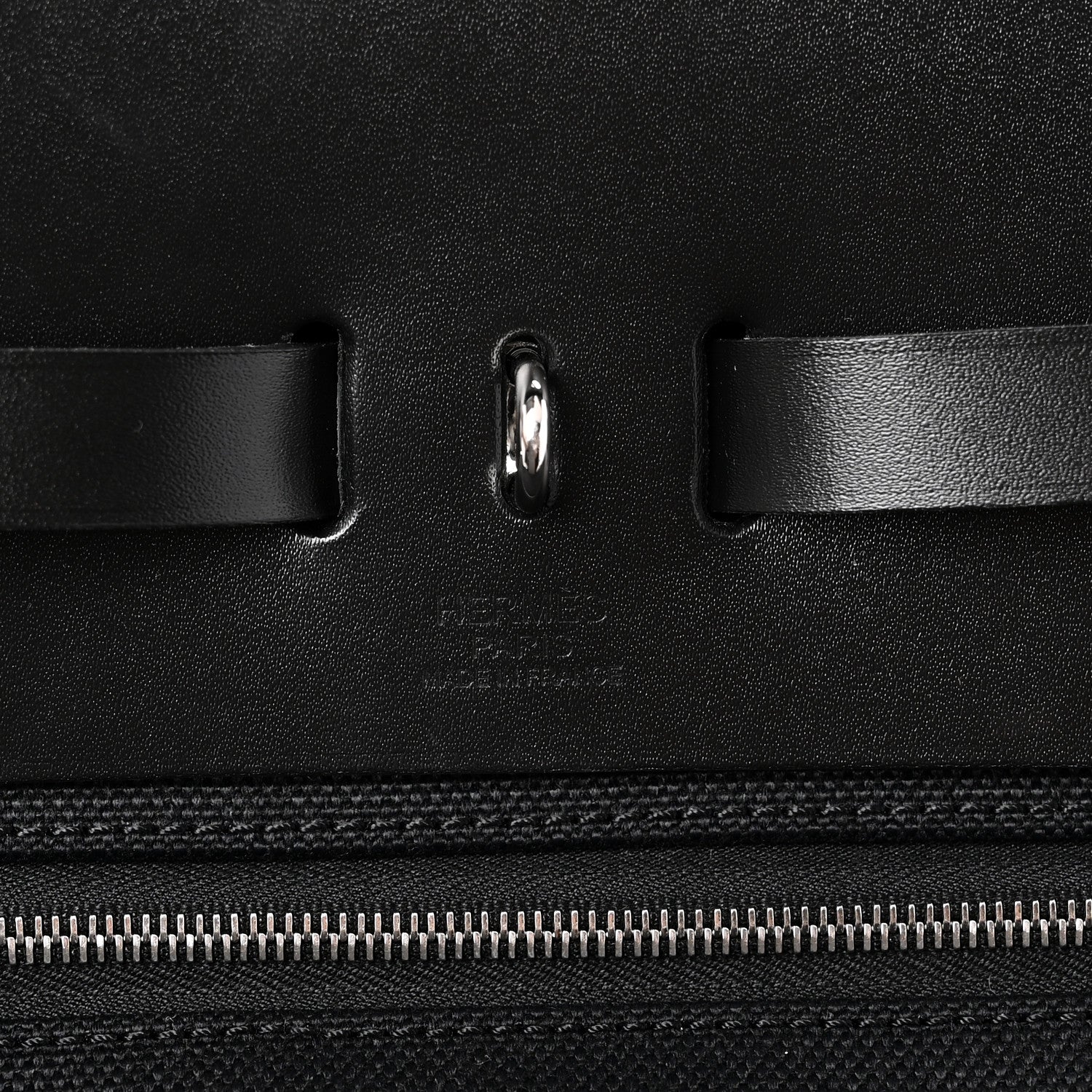 Hermes Military Toile Vache Hunter Herbag Messenger 39 Black 7 of 11