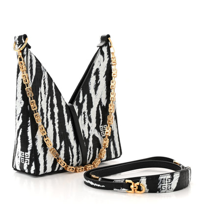 Givenchy Calfskin Logo 4G Embossed Mini Cut Out Shoulder Bag Black White 3 of 10
