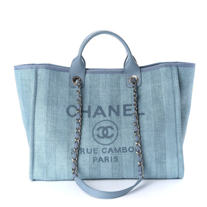 Chanel Mixed Fibers Striped Medium Deauville Tote Blue 1 of 11