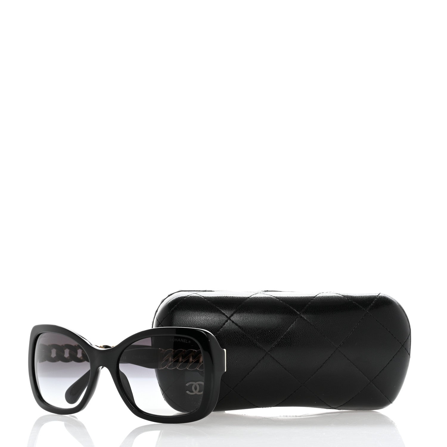 Chanel Acetate Metal Chain Square Sunglasses 5305 Black 9 of 9