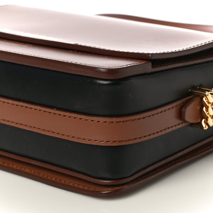 Burberry Smooth Calfskin Two Tone Small Grace Bag Malt Brown Black 9 of 15