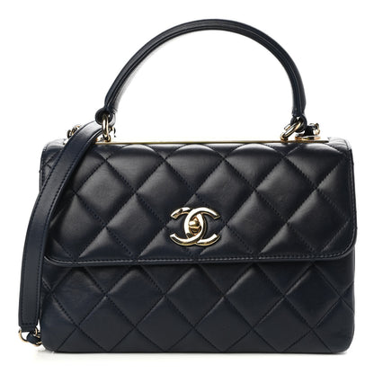 Chanel Lambskin Quilted Small Trendy CC Dual Handle Flap Bag Navy 1 of 11