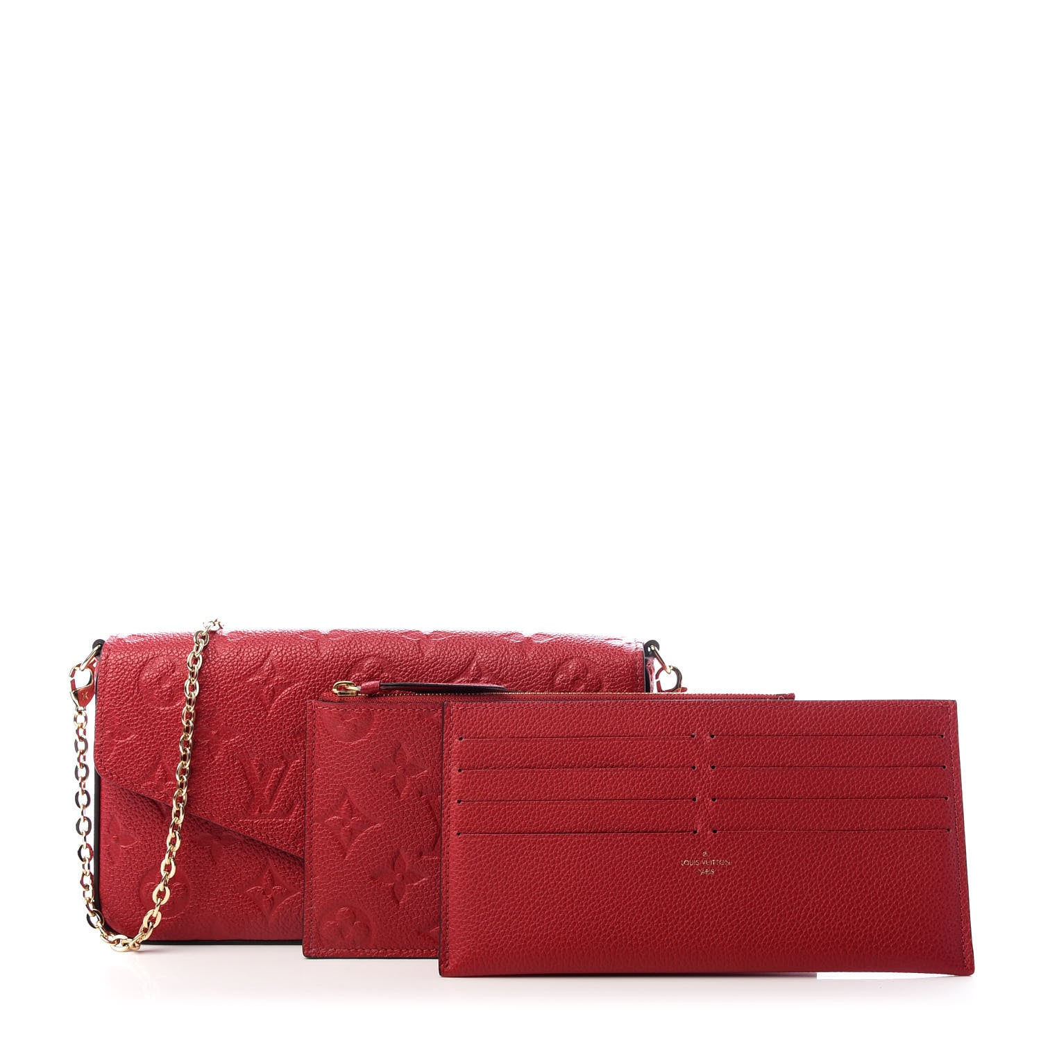Louis Vuitton Empreinte Pochette Felicie Chain Wallet Scarlet 3 of 10