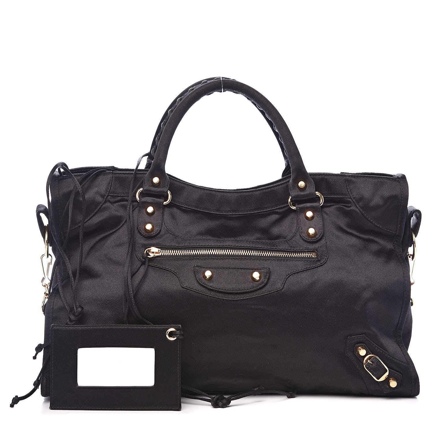 Balenciaga Satin Classic Gold Hardware City Black 1 of 12