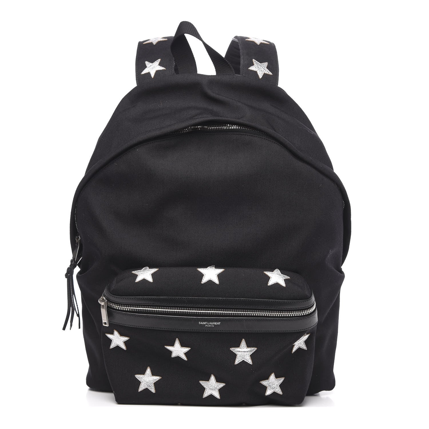 Saint Laurent Canvas Stars Print Hunting Backpack Black Silver 1 of 8