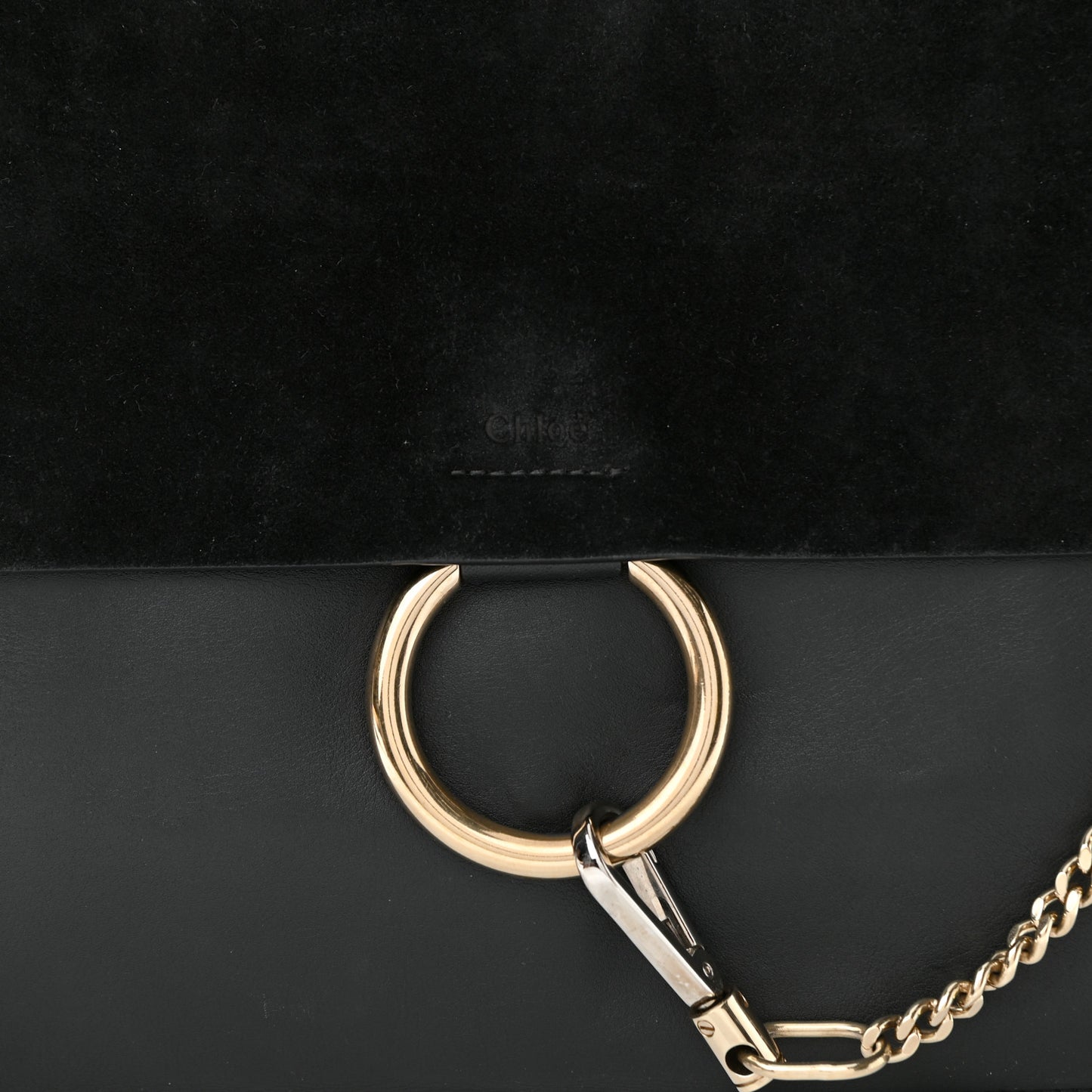 Suede Calfskin Medium Faye Shoulder Bag Black