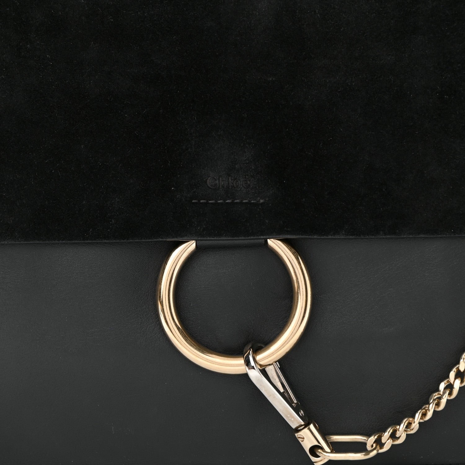 Chloe Suede Calfskin Medium Faye Shoulder Bag Black 8 of 14