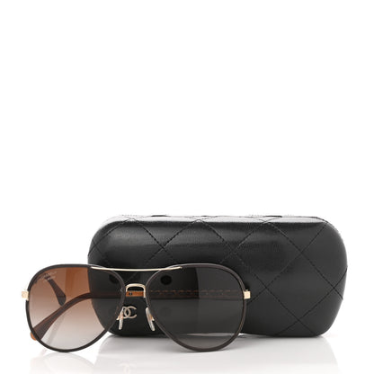 Chanel Metal Polarized Pilot Winter Sunglasses 4219-Q Brown 8 of 8