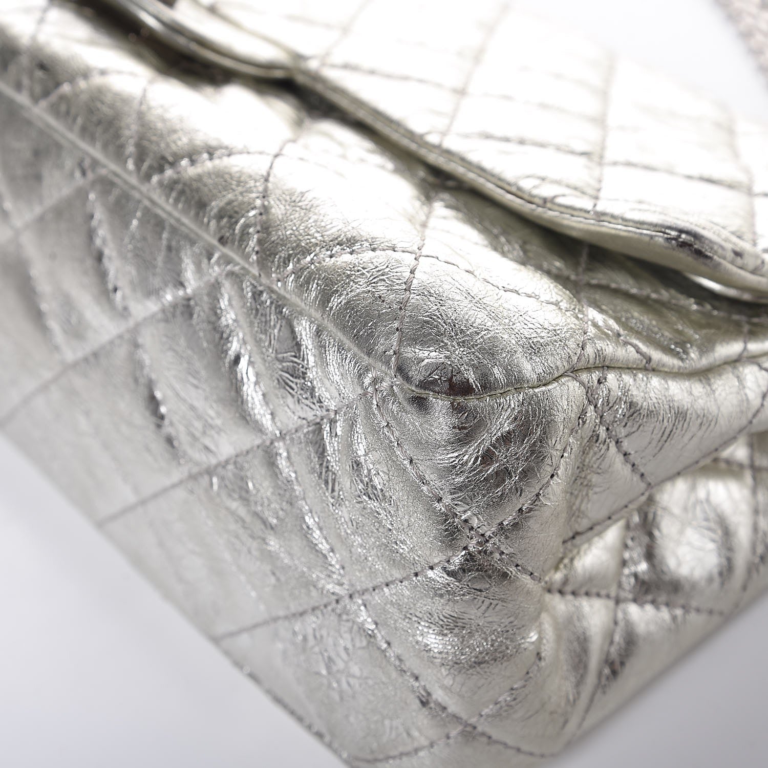 Chanel Metallic Aged Calfskin Quilted 2.55 Reissue 227 Flap Silver 15 of 22