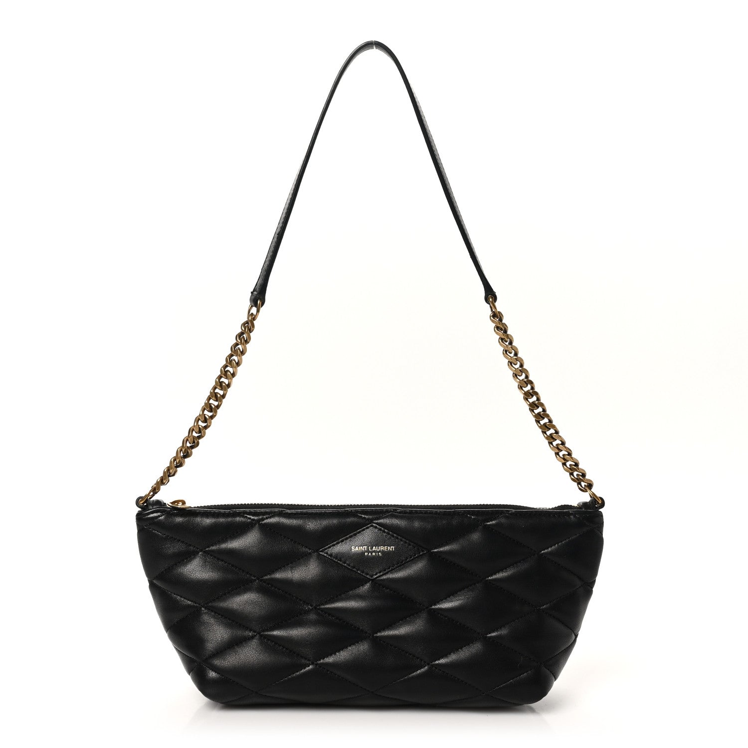 Saint Laurent Lambskin Quilted Gaby Zipped Shoulder Bag Black 1 of 10