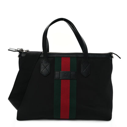 Gucci Techno Canvas Web Top Handle Shoulder Bag Black 1 of 11