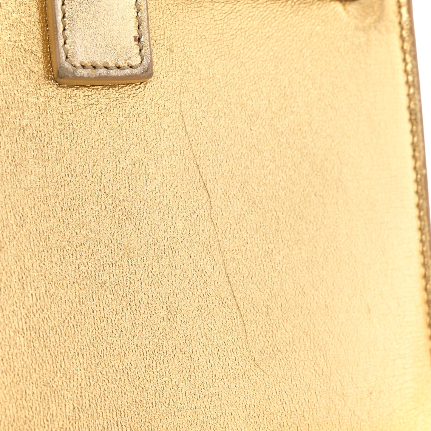 Metallic Calfskin Nano Sac De Jour Gold