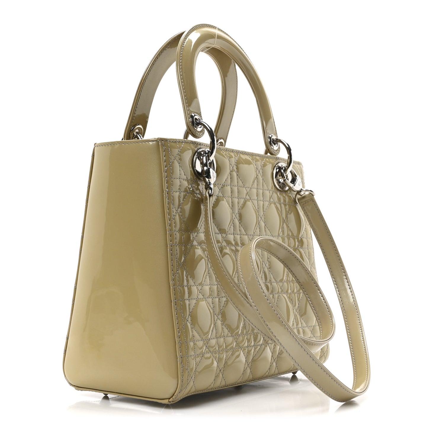 Patent Cannage Medium Lady Dior Grey Grey