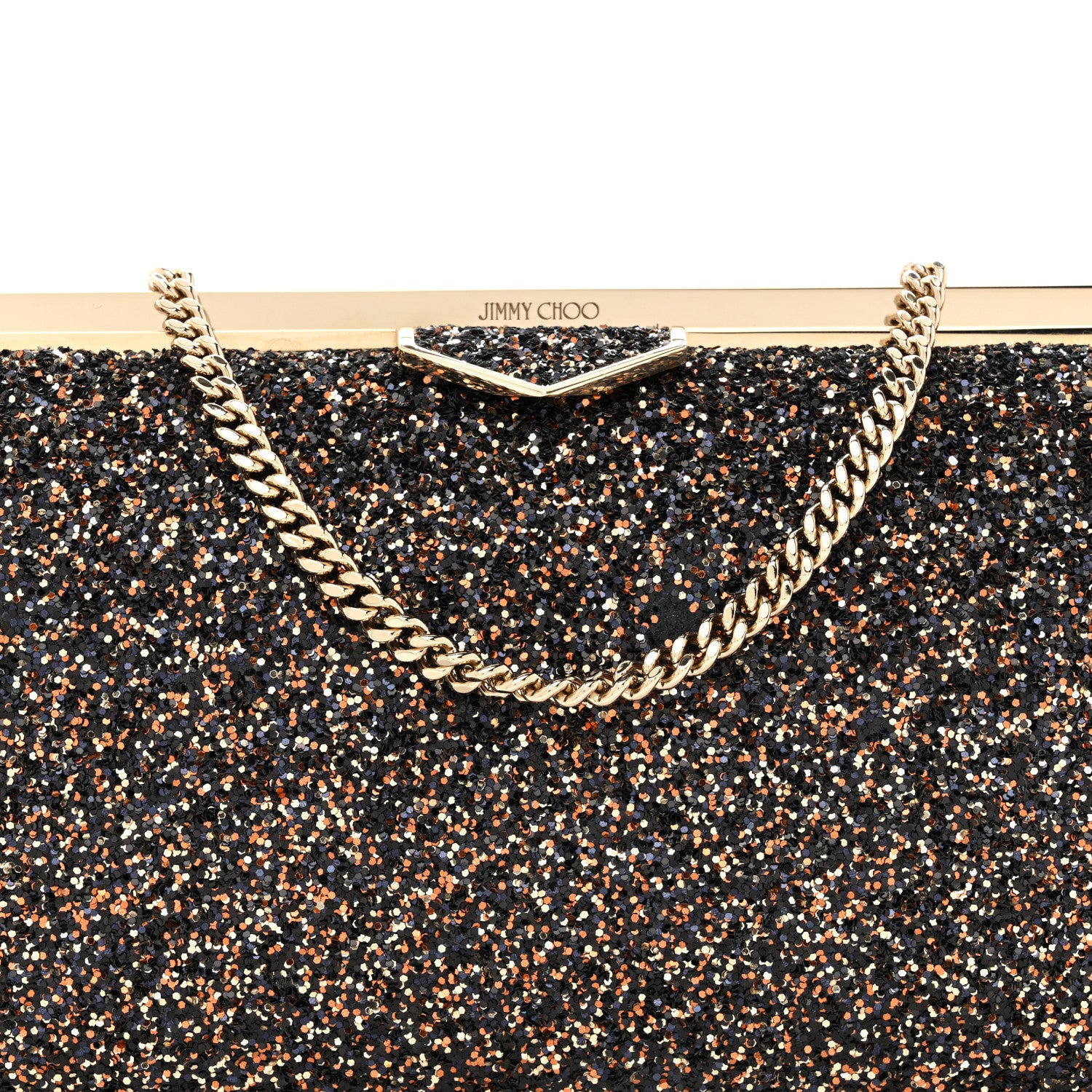 Jimmy Choo Coarse Glitter Ellipse Clutch Amethyst 1799789
