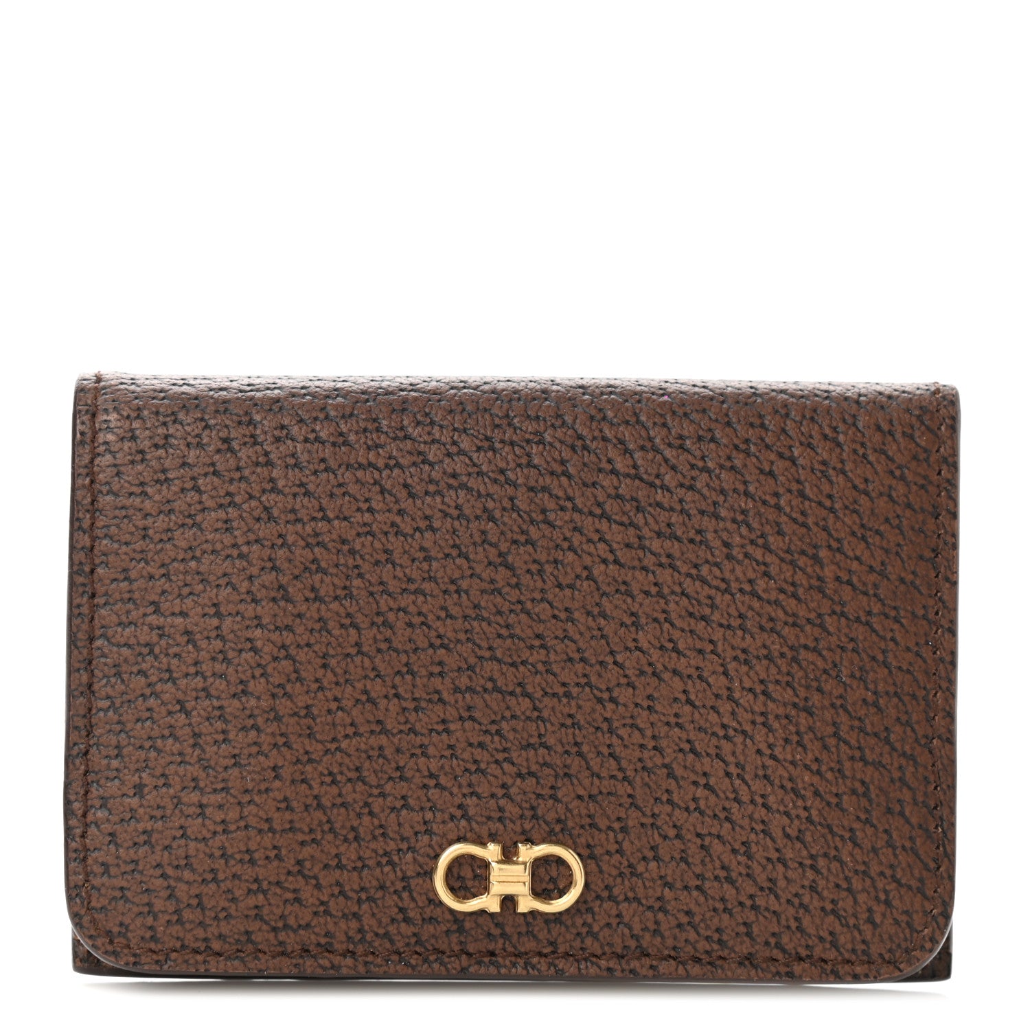 Salvatore Ferragamo Pigskin Gancini Coin Case Brown 1 of 6