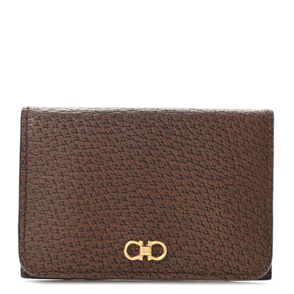Salvatore Ferragamo Pigskin Gancini Coin Case Brown 1 of 6
