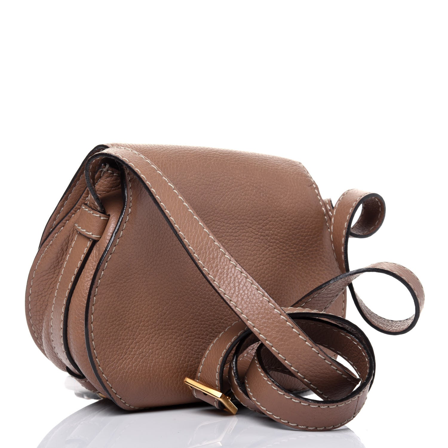 Chloe Calfskin Mini Marcie Round Crossbody Bag Nut 3 of 20
