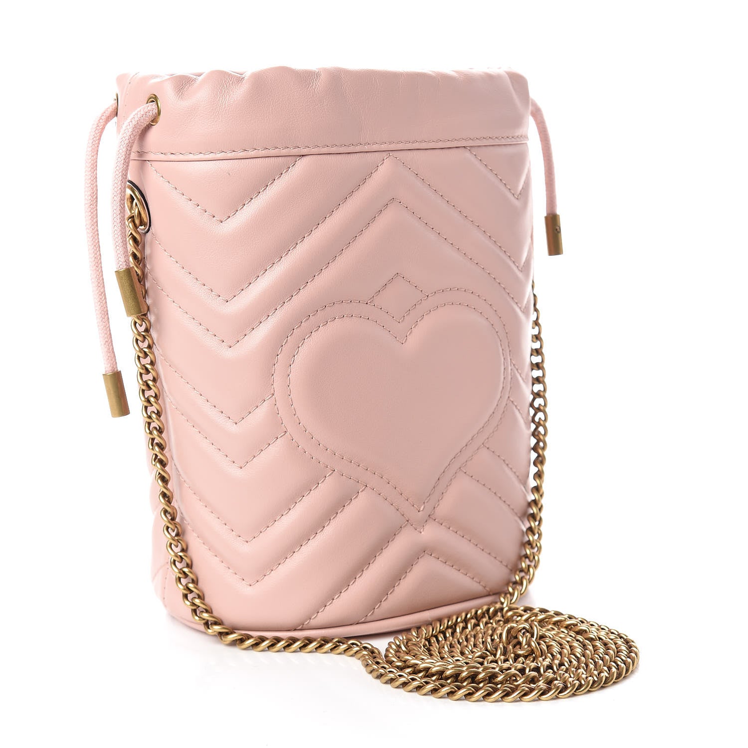Gucci Calfskin Matelasse Mini GG Marmont 2.0 Bucket Bag Perfect Pink 3 of 9
