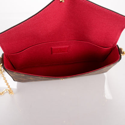 Louis Vuitton Monogram Pochette Felicie Chain Wallet Fuchsia 5 of 9