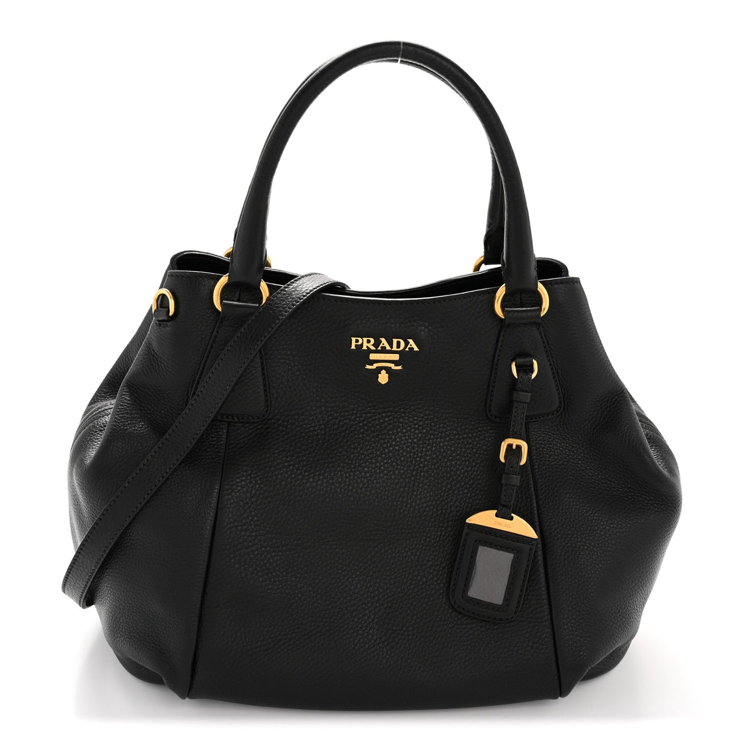 Vitello Daino Shoulder Bag Black