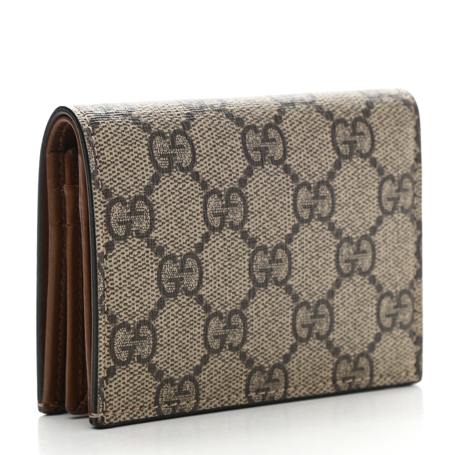Gucci GG Supreme Monogram Bird Embroidered Card Case Beige 4 of 8