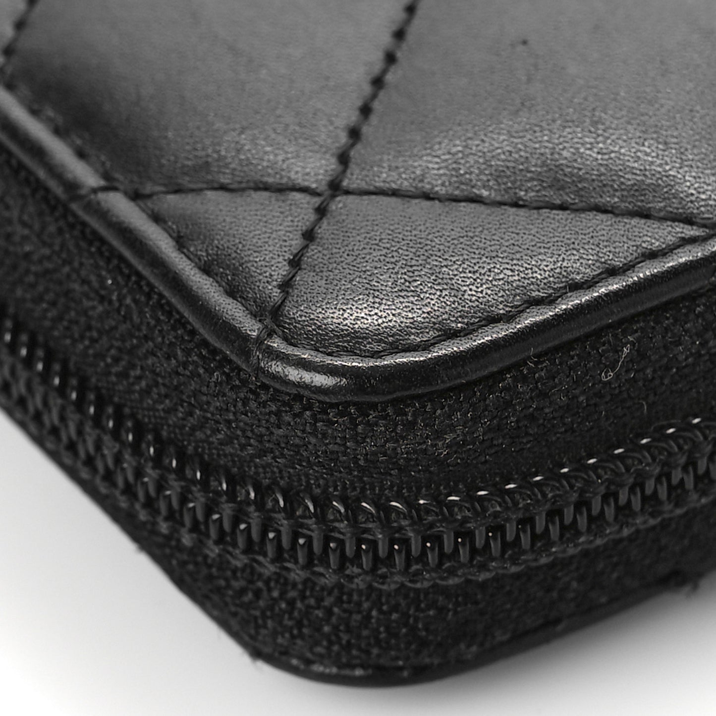 Calfskin Cambon Zip Around Organizer Wallet Black