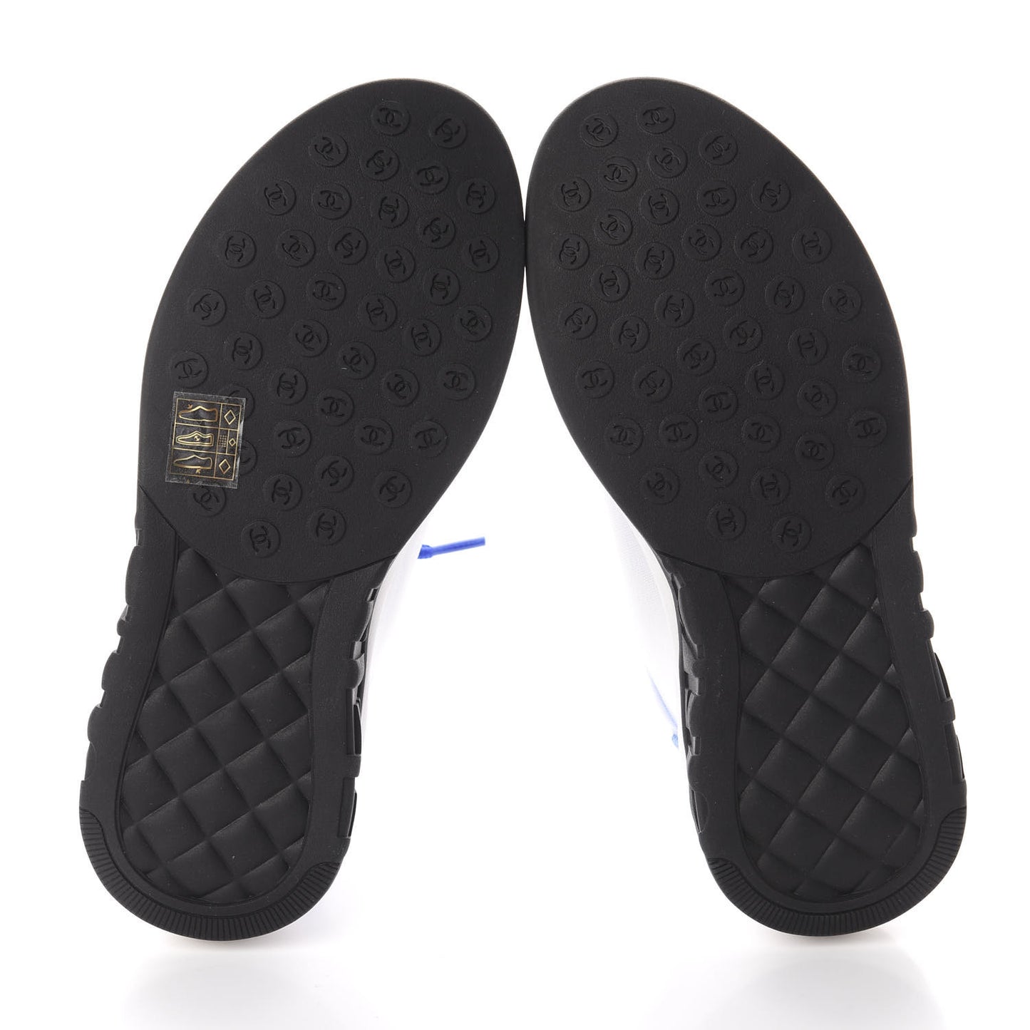 Calfskin Mesh Lyrca Womens Logo Sneakers 36.5 White Blue
