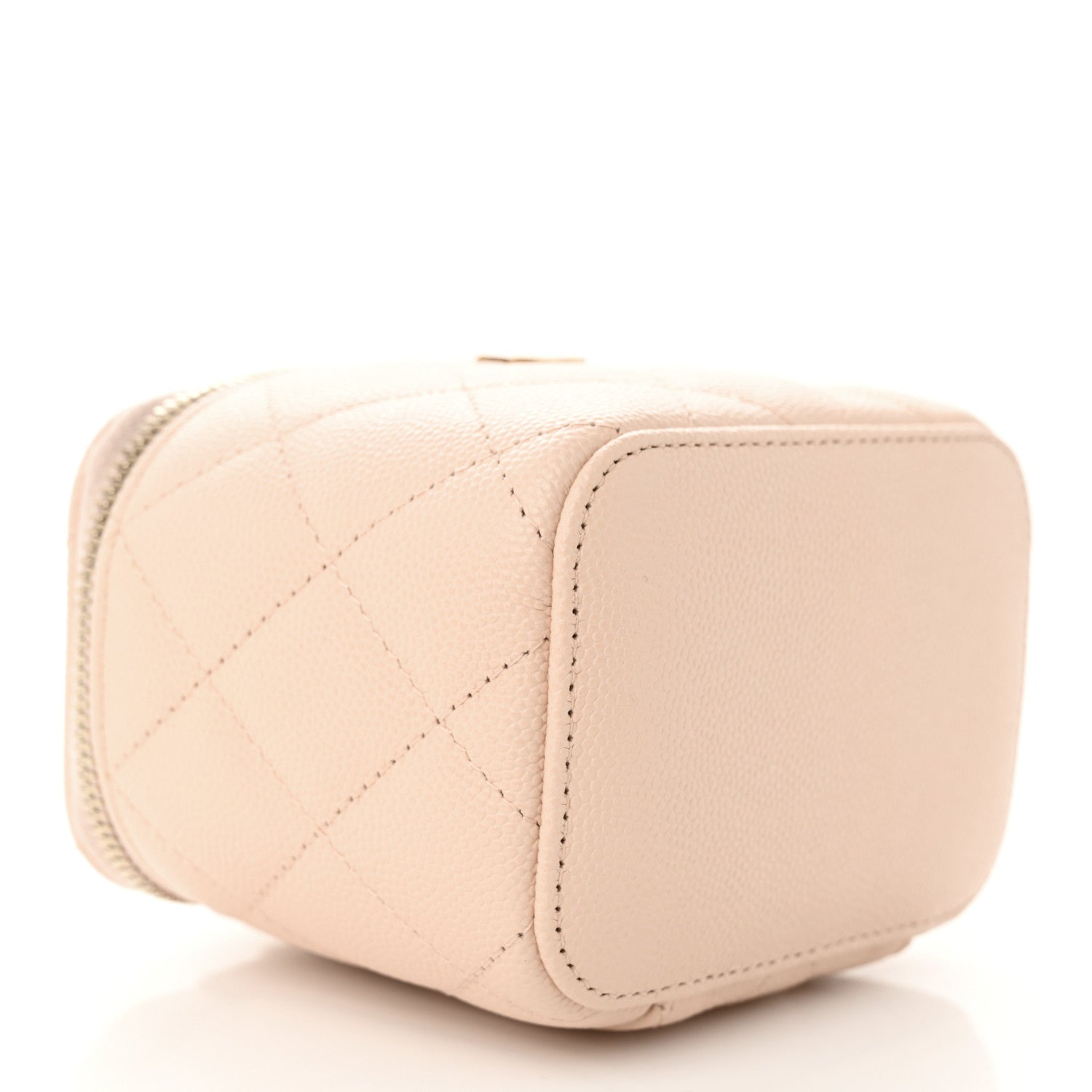 Chanel Caviar Quilted Mini Vanity Case With Chain Light Beige 4 of 11
