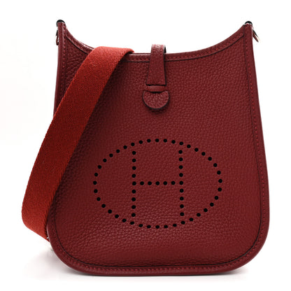 Hermes Taurillon Clemence Evelyne TPM Rouge H 1 of 10