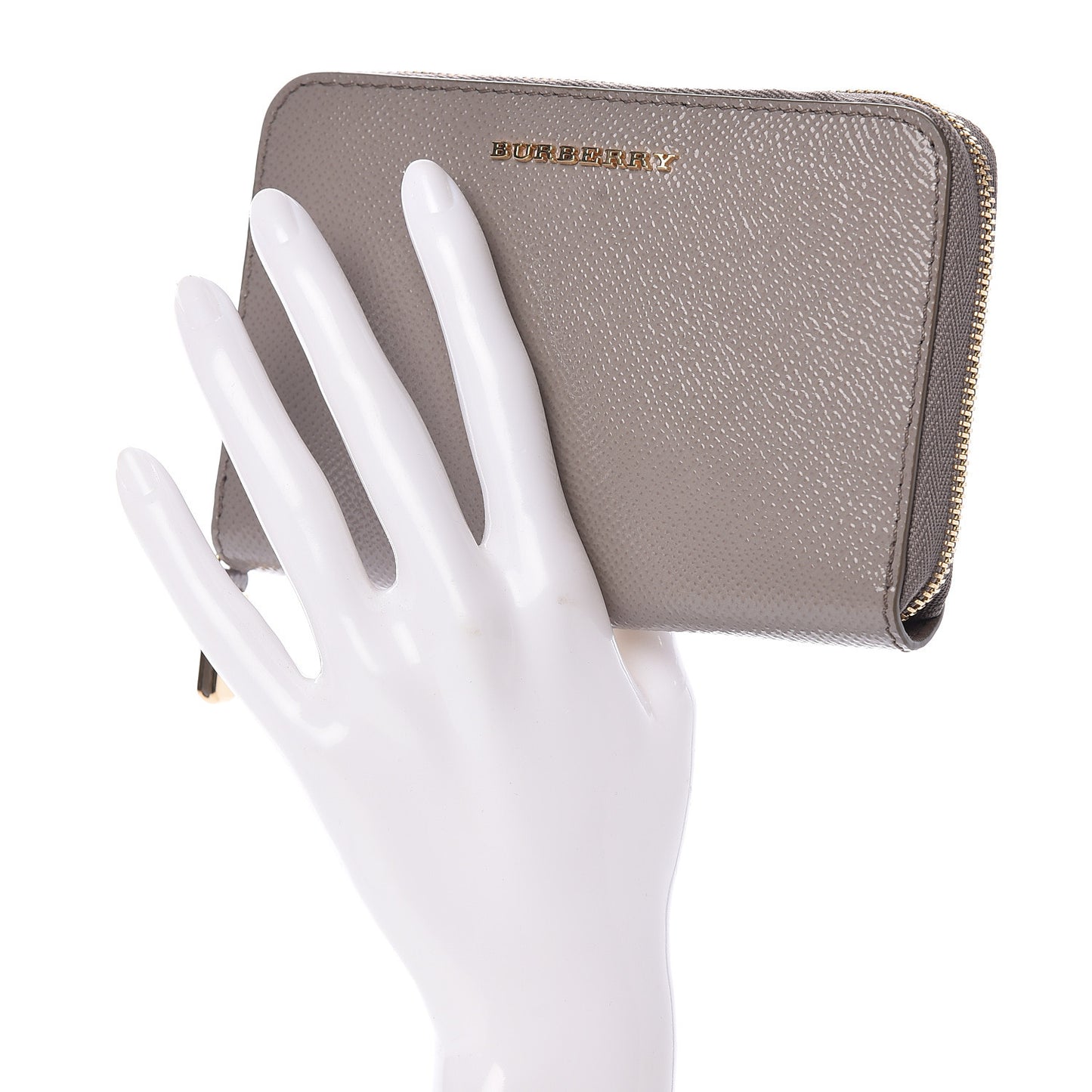 Patent London Medium Marston Zip Around Wallet Pale Grey