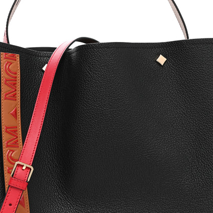 MCM Goatskin Medium Milano Drawstring Bag Black 8 of 10